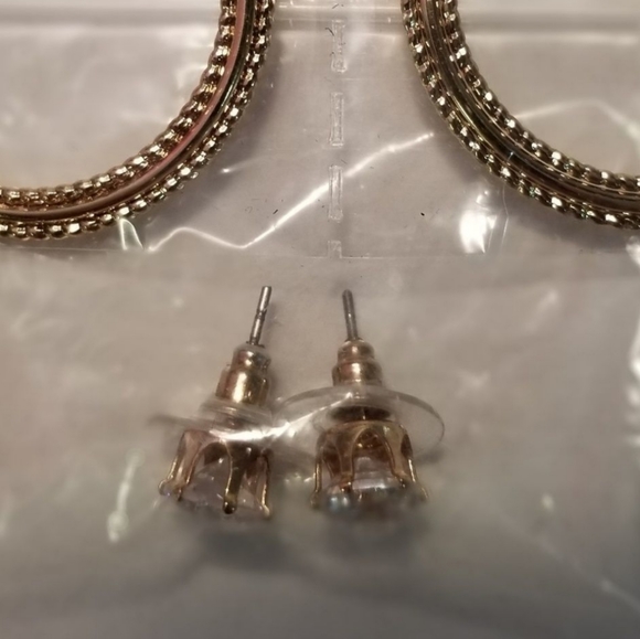 Avon's Goldtone Hoop And Stud Earring Set - Picture 2 of 5